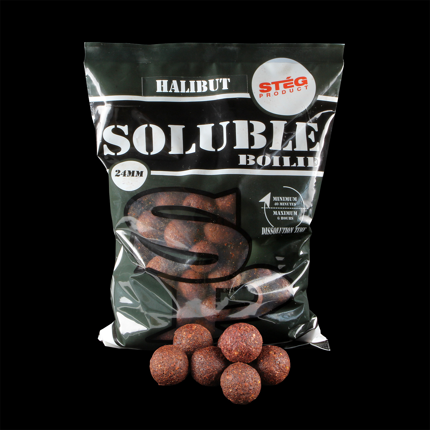 STÉG PRODUCT SOLUBLE BOILIE 24mm HALIBUT 1kg