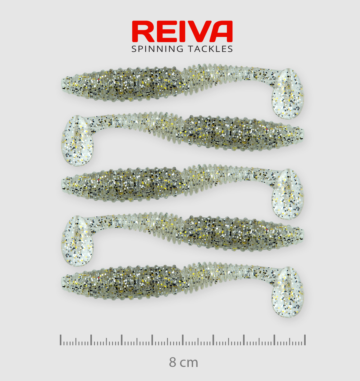 REIVA ZANDER POWER SHAD 8CM 5DB/CS. EZÜST FLITTER