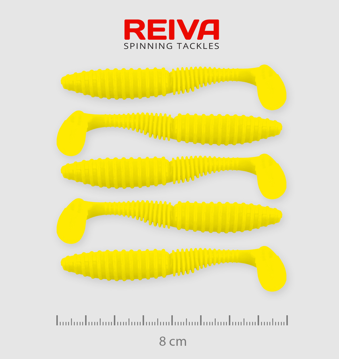 REIVA ZANDER POWER SHAD 8CM 5DB/CS. CITROMSÁRGA