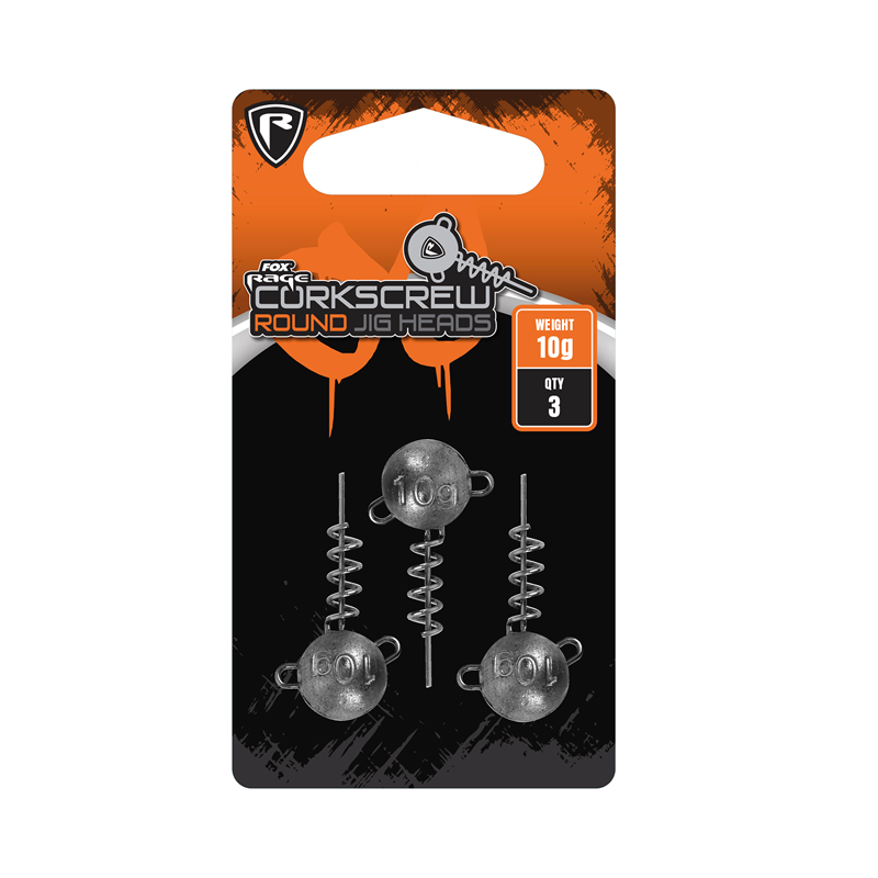 FOX RAGE CORKSCREW ROUND JIG HEADS 15G