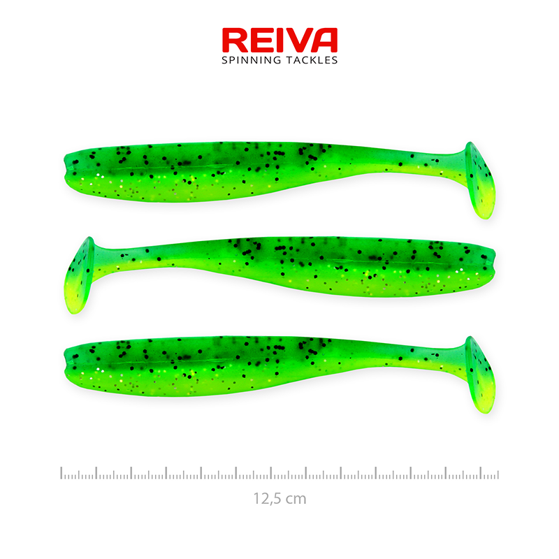REIVA ZANDER FLASH SHAD 12,5 CM ZÖLD FLITTER