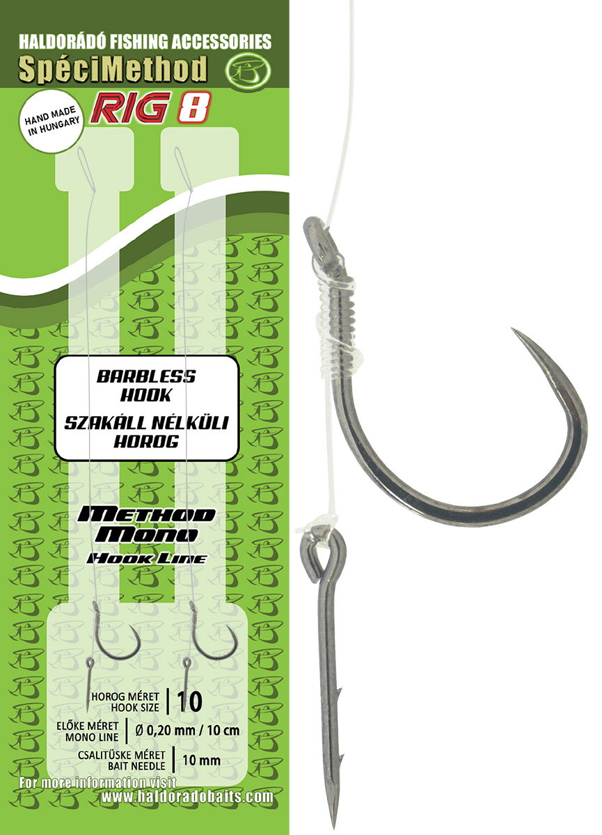 HALDORÁDÓ SPÉCI METHOD RIG8 10MM 10-ES SZAKÁLL NÉLKÜLI HOROG