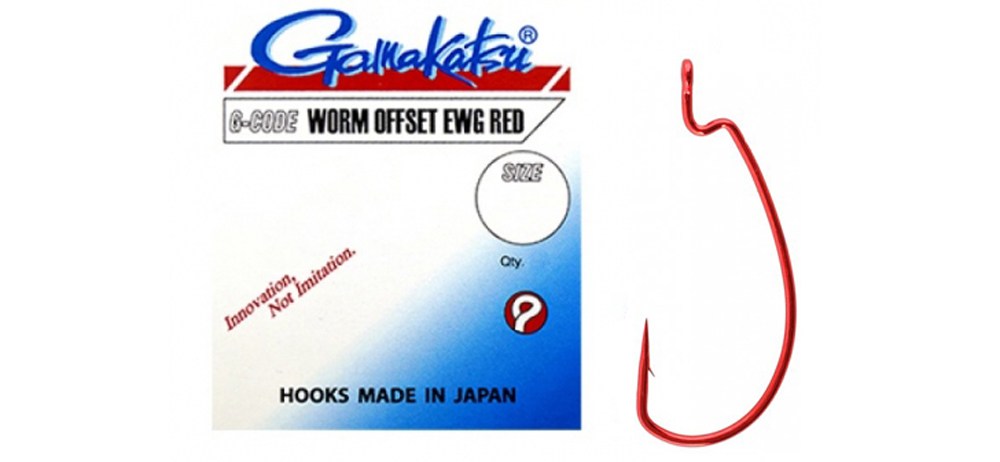 GAMAKATSU WORM OFFSET EWG RED 1/0