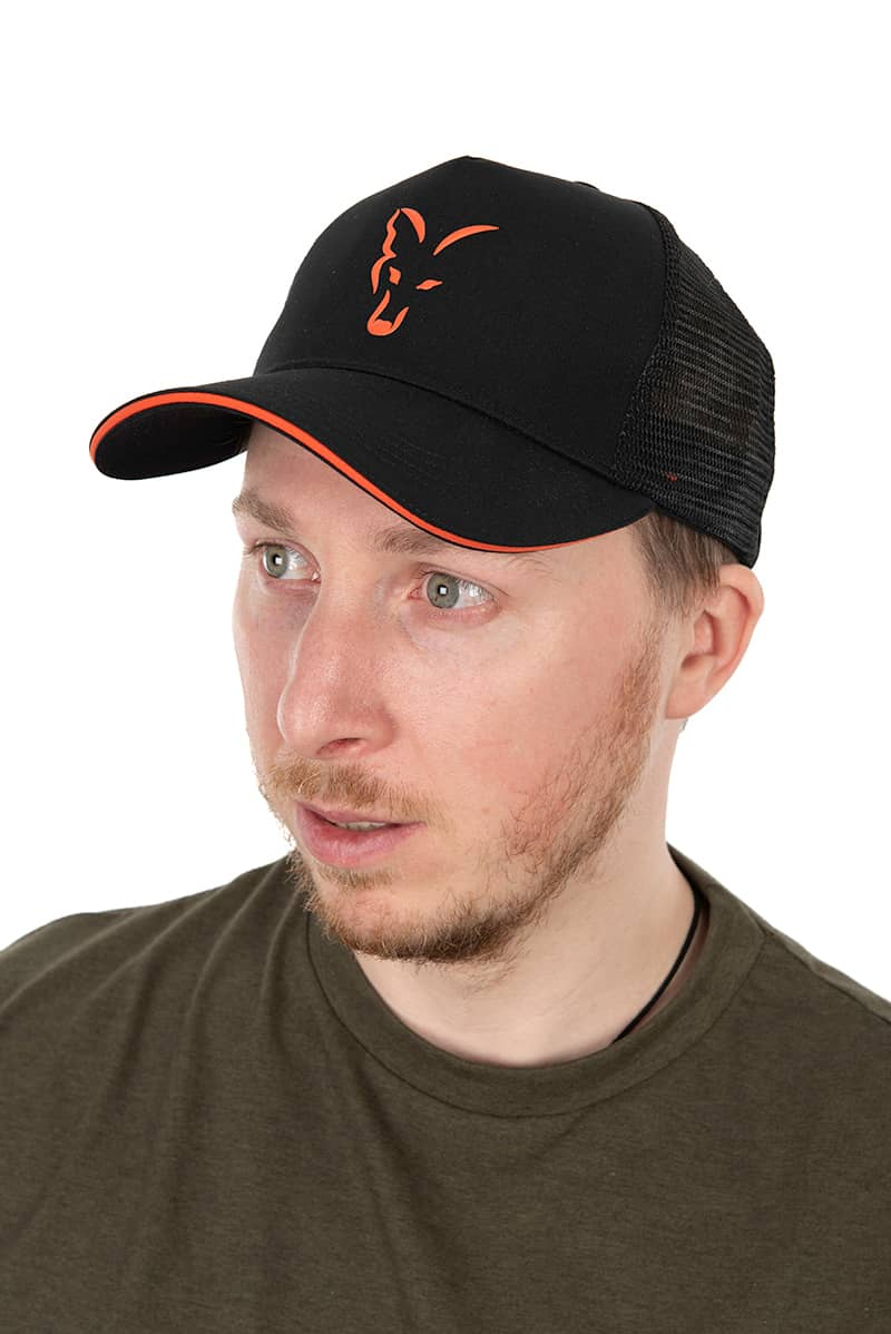 FOX TRUCKER CAP BLACK & ORANGE