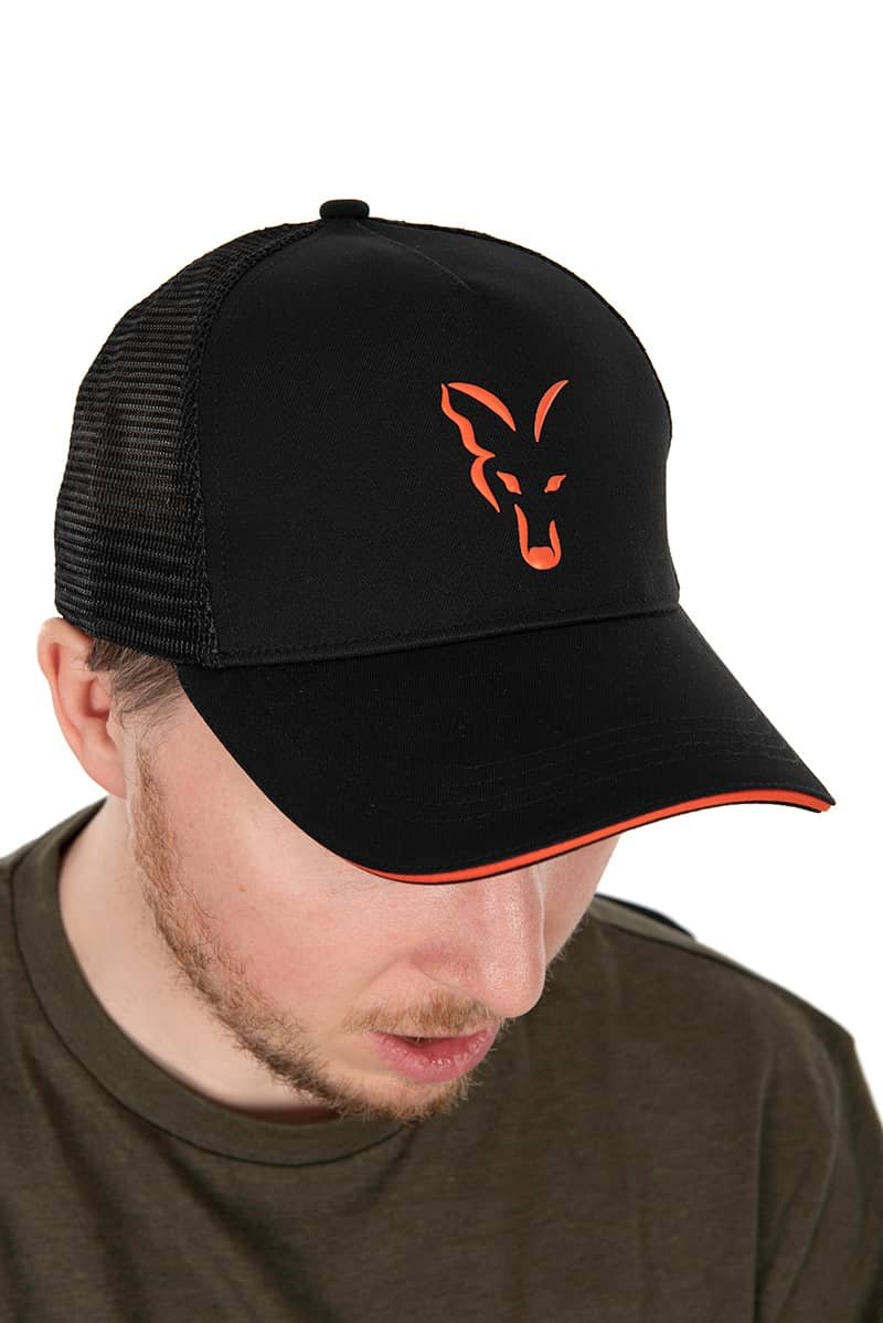 FOX TRUCKER CAP BLACK & ORANGE