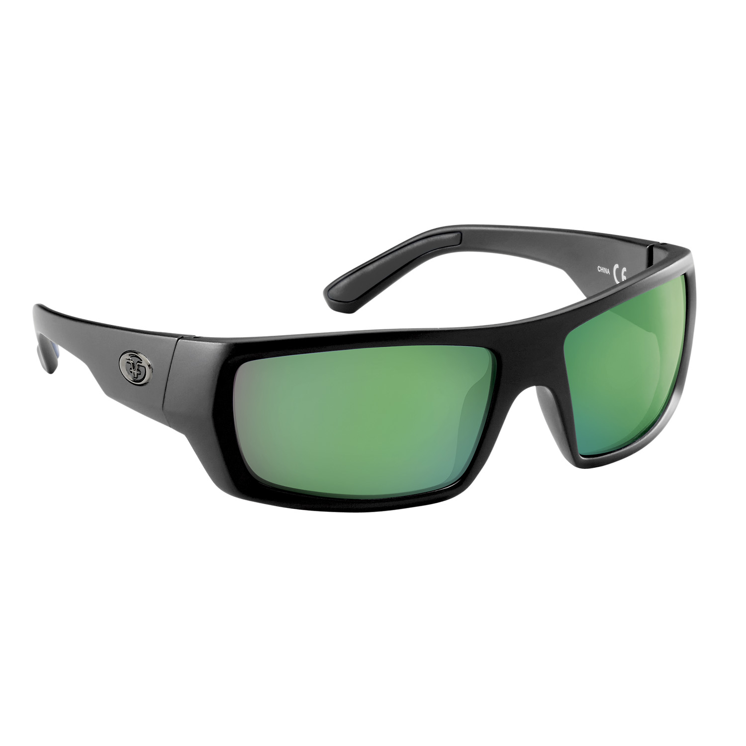 FLYING FISHERMAN SARGASSO SUNGLASSES MATTE BLACK / AMBER-GREEN MIRROR