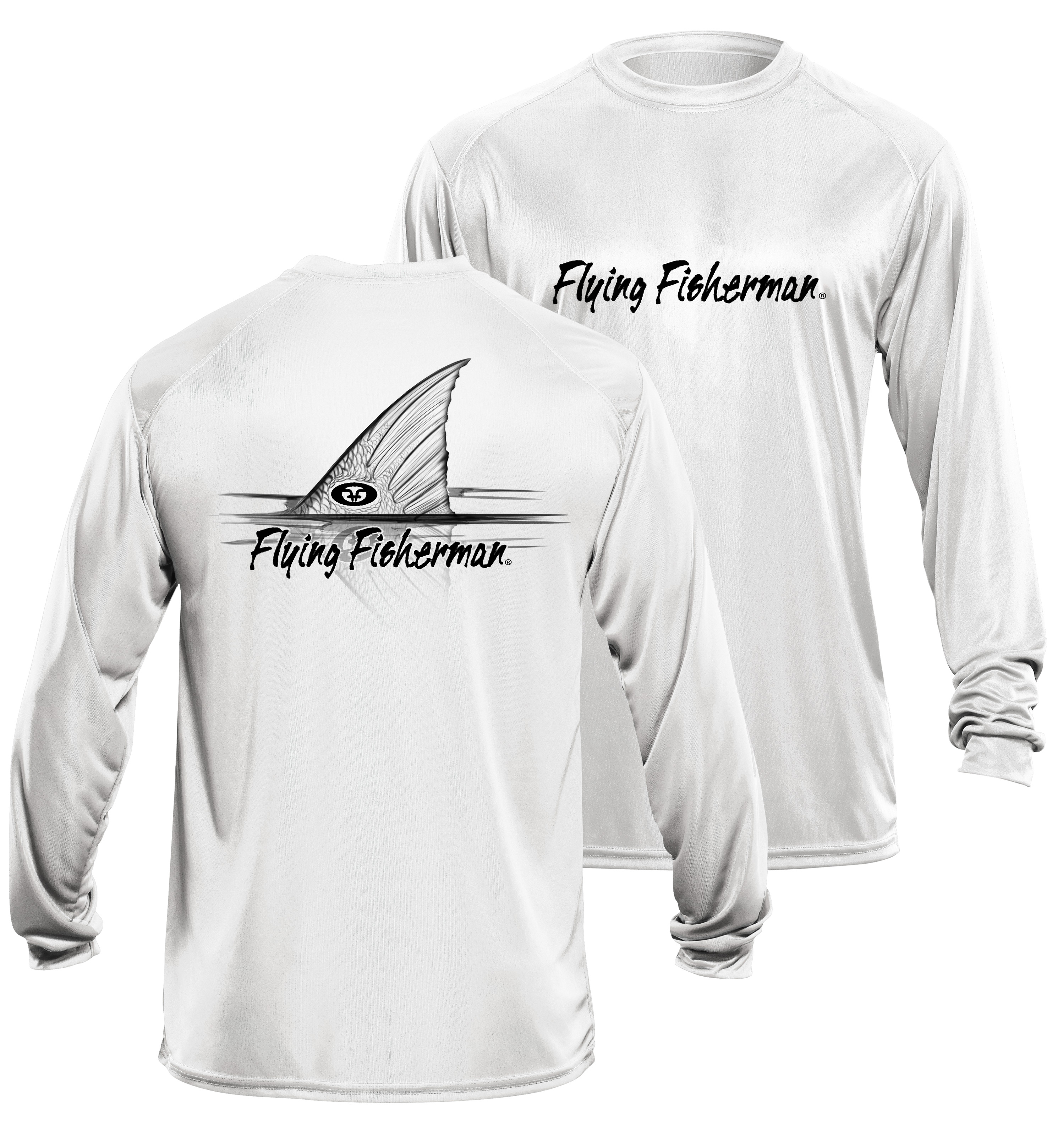 FLYING FISHERMAN REDFISH L/S PERFORMANCE TEE WHITE XL