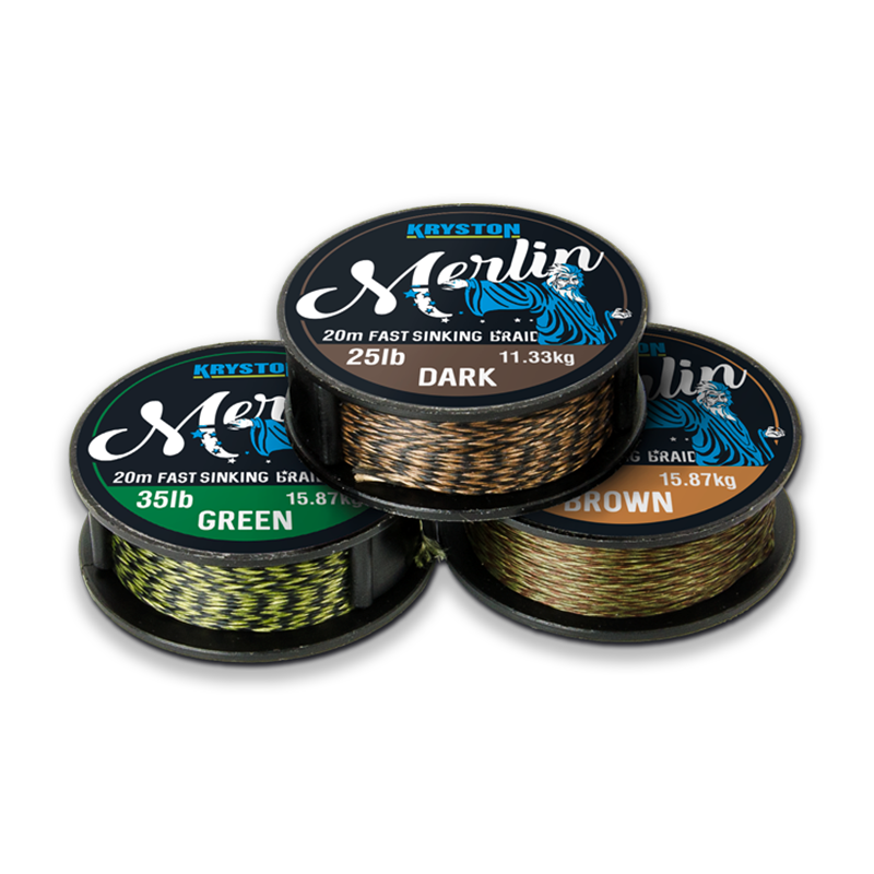 KRYSTON MERLIN FAST SINKING SUPER BRAID 20M BROWN 25LB