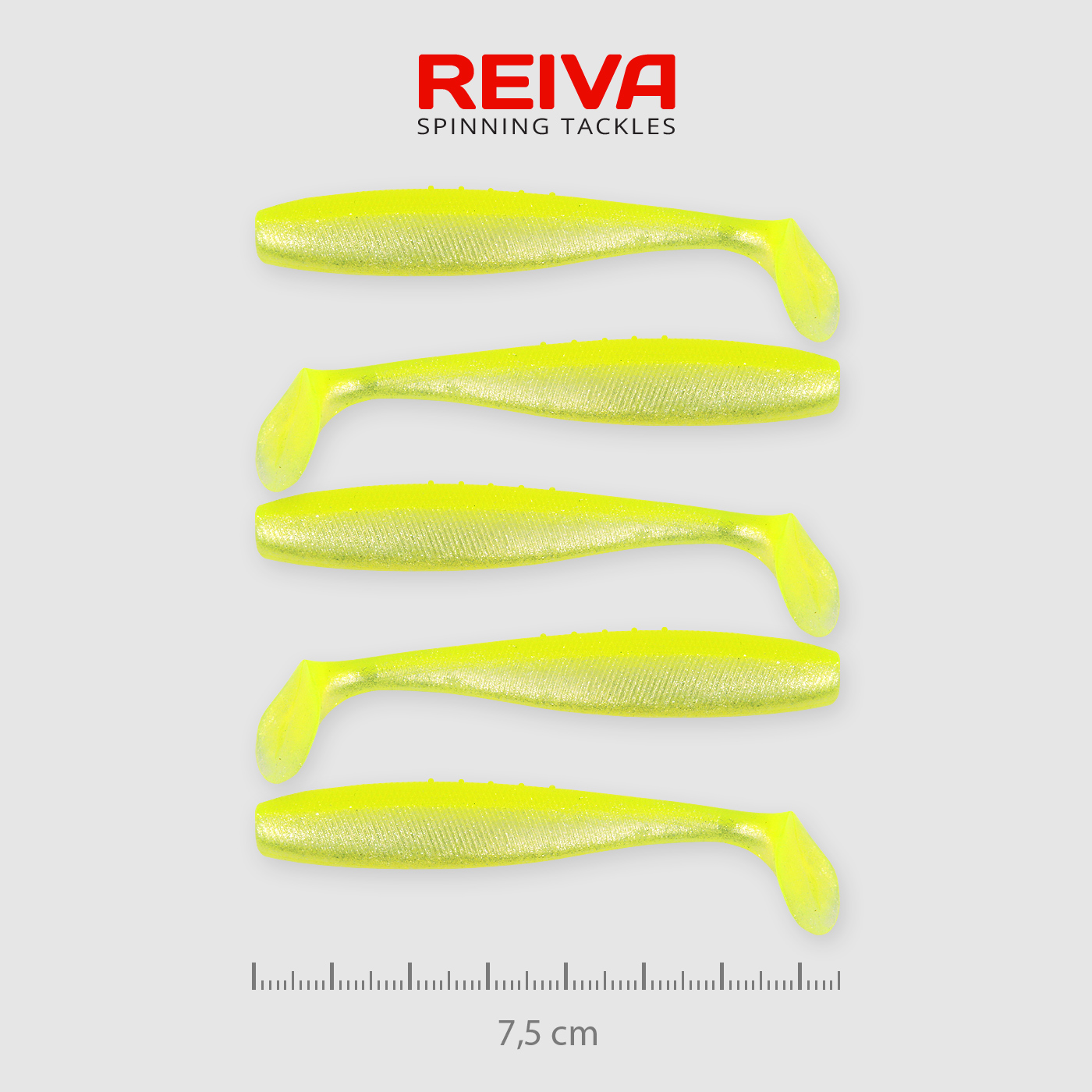 REIVA FLAT MINNOW SHAD 7,5CM SÁRGA-EZÜST