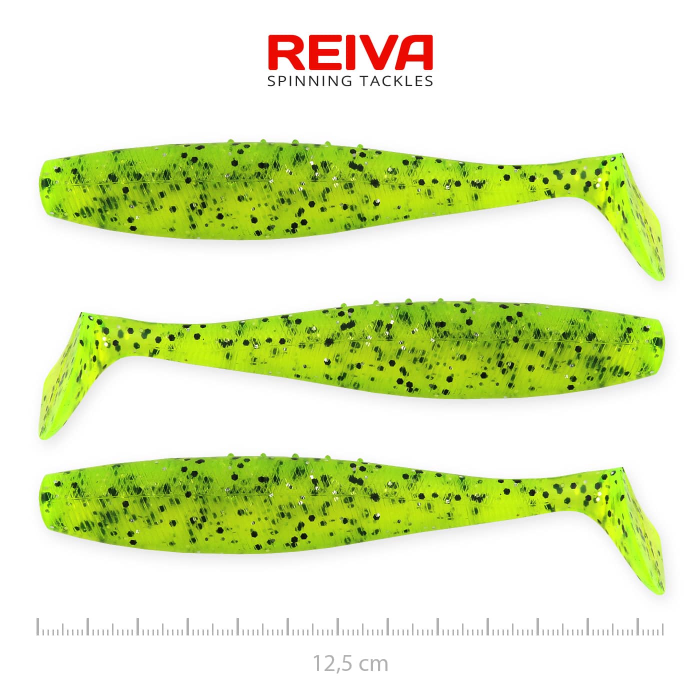 REIVA FLAT MINNOW SHAD 12,5CM 3DB CS. ZÖLD FLITTER