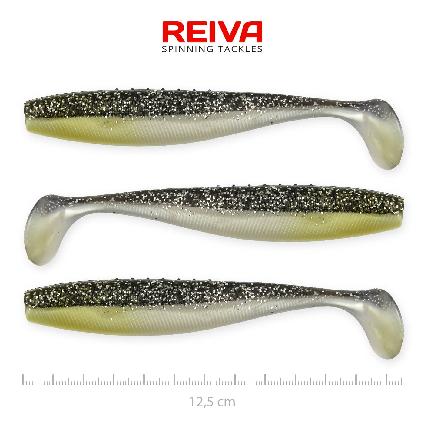 REIVA FLAT MINNOW SHAD 12,5CM 3DB CS. FEKETE EZÜST FLITTER