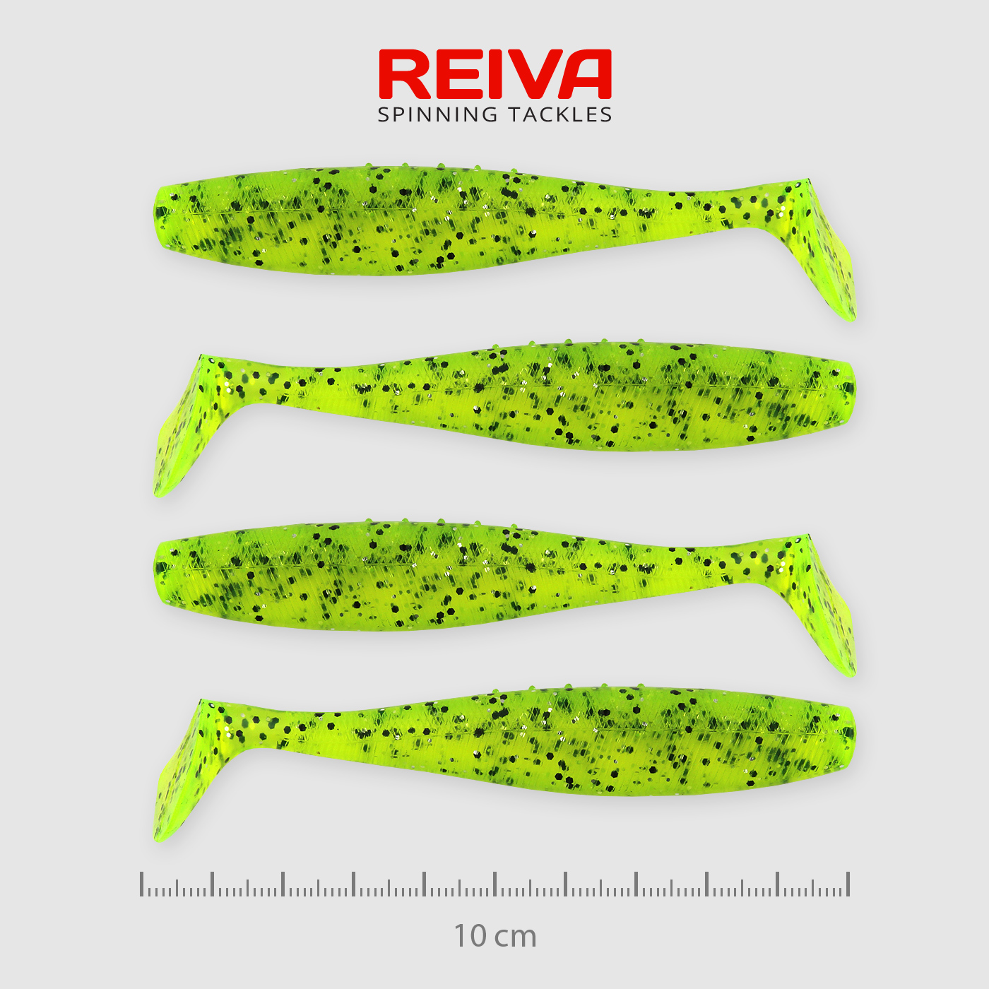 REIVA FLAT MINNOW SHAD 10CM 4DB CS. ZÖLD FLITTER