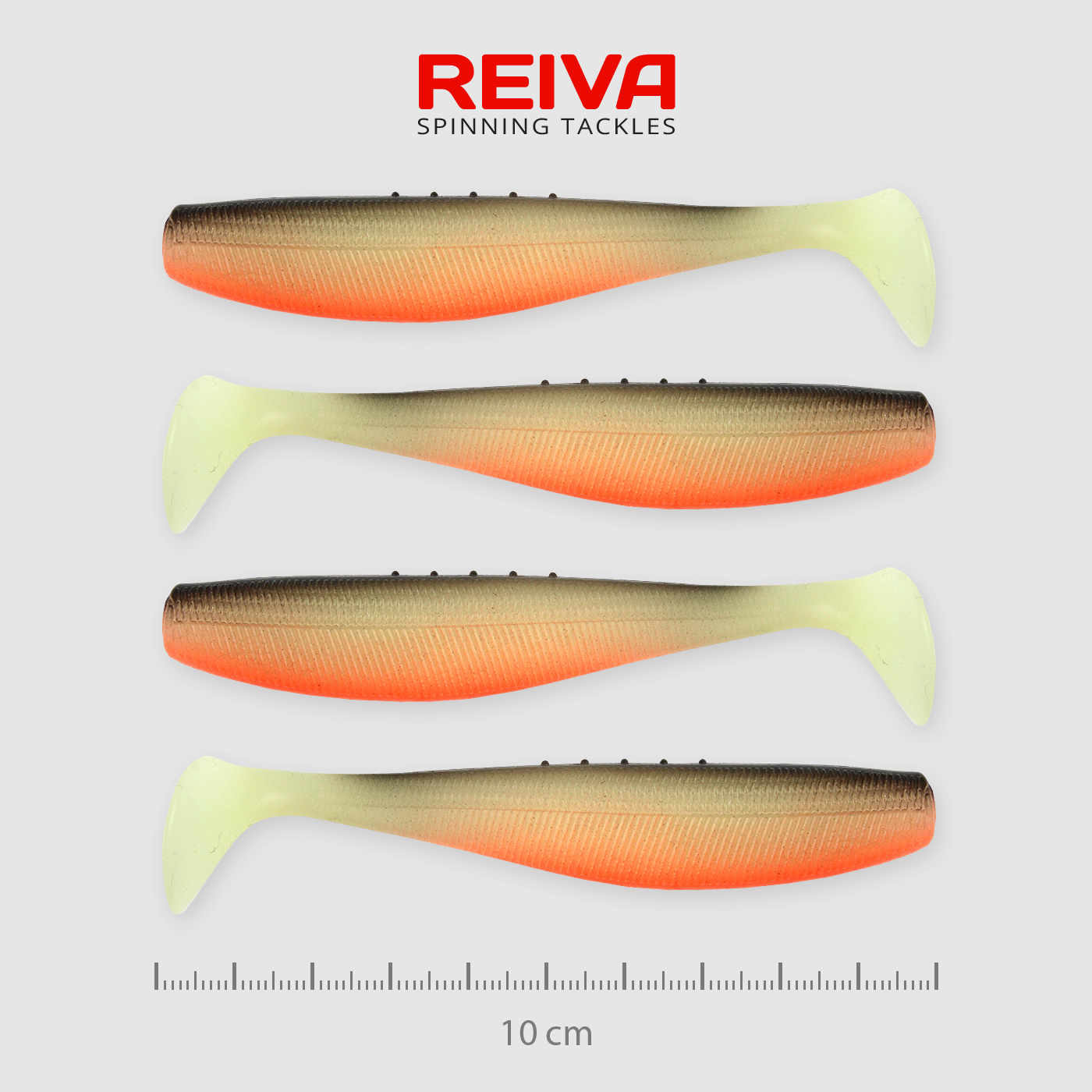 REIVA FLAT MINNOW SHAD 10CM FEHÉR-FEKETE-PIROS