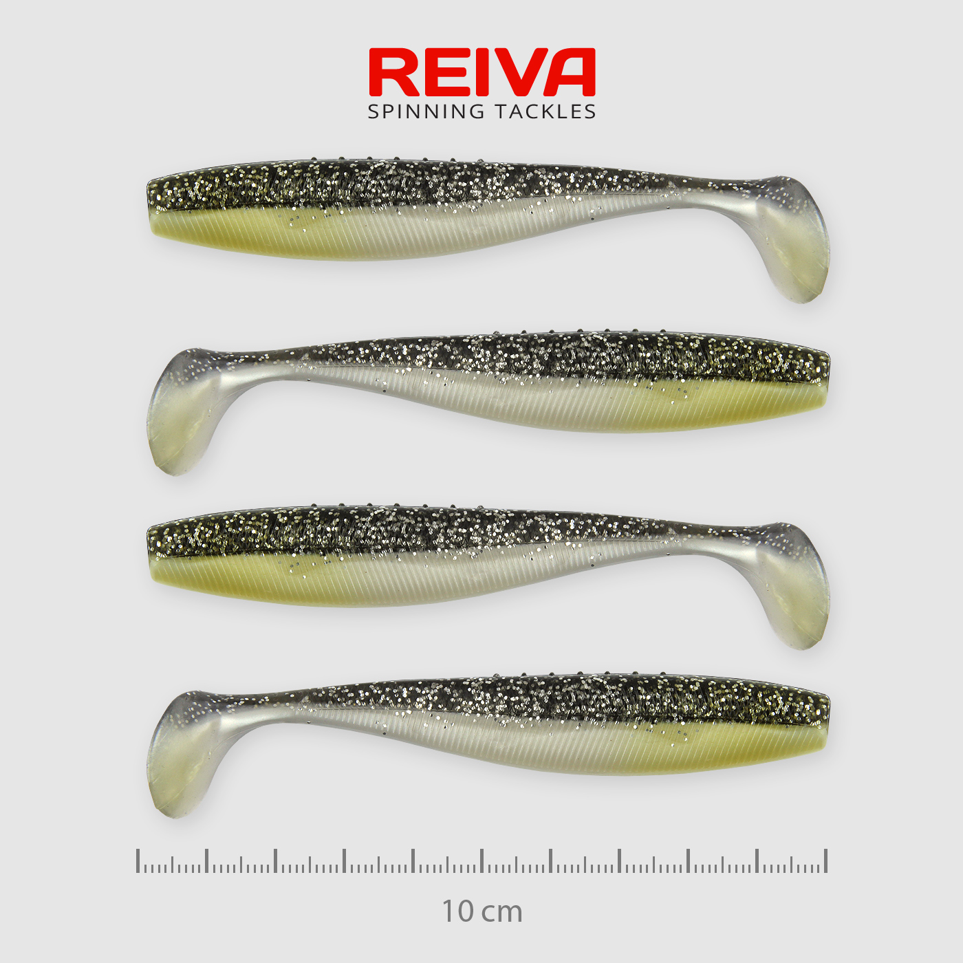 REIVA FLAT MINNOW SHAD 10CM FEKETE-EZÜST-FLITTER