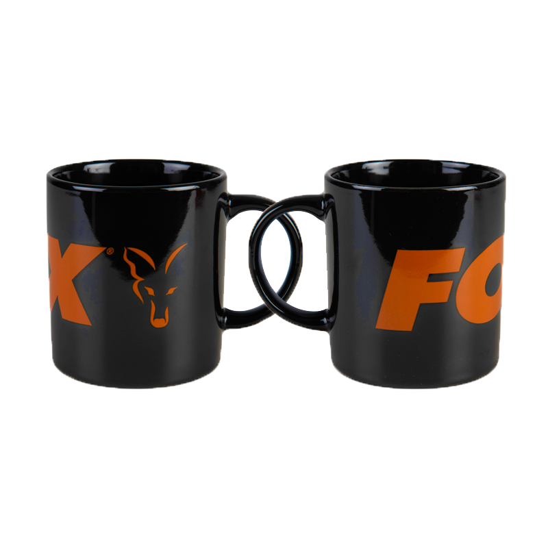 FOX BLACK & ORANGE CERAMIC MUGS 350ML