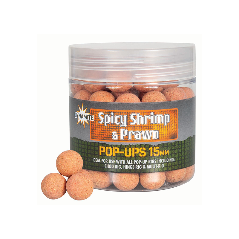 DYNAMITE BAITS FOODBAITS POP-UPS SPICY SHRIMP & PRAWN 15MM