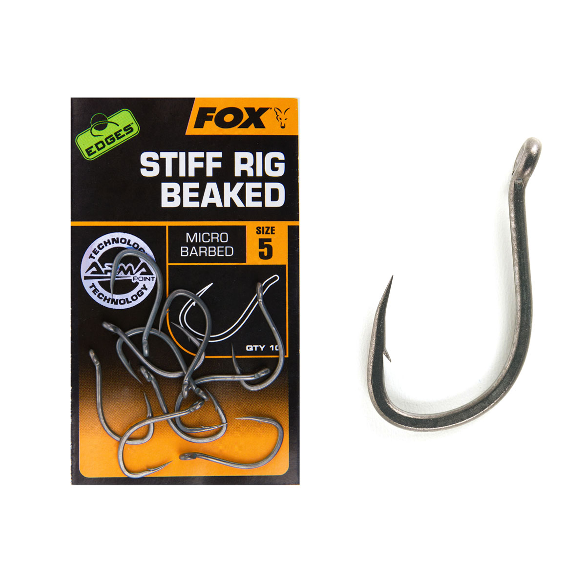 FOX EDGES ARMAPOINT STIFF RIG BEAKED SIZE 8