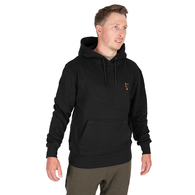 FOX COLLECTION HOODY BLACK & ORANGE - S