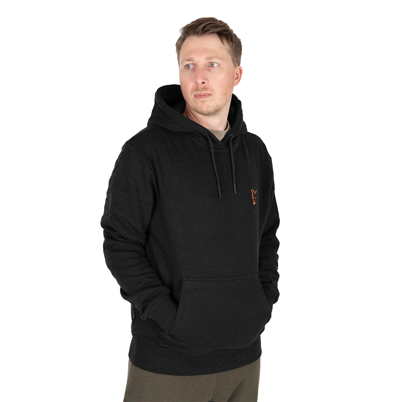 FOX COLLECTION HOODY BLACK & ORANGE - S