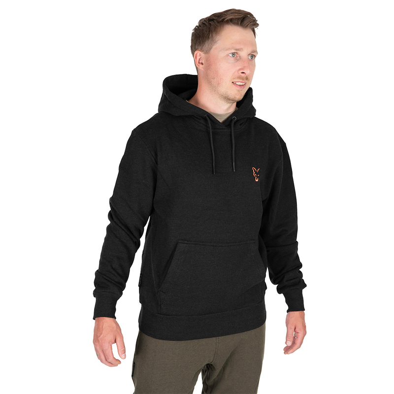 FOX COLLECTION HOODY BLACK & ORANGE - XXXL