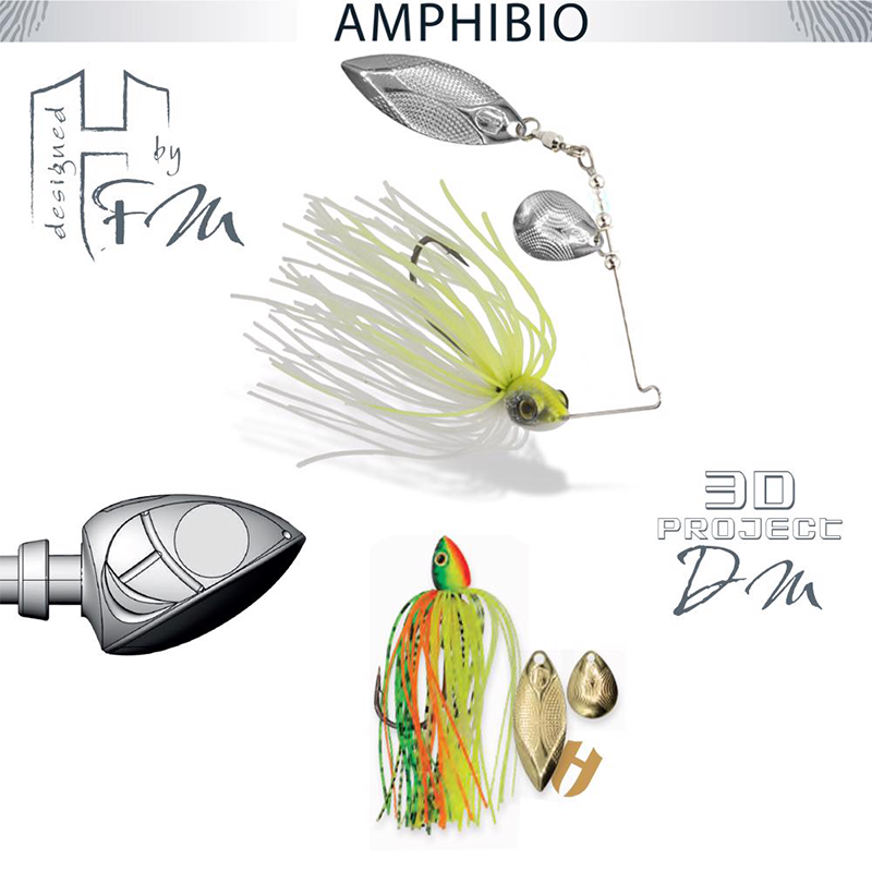 HERAKLES SPINNERBAIT AMPHIBIO TANDEM 3/8oz 10.5gr Fire Tiger