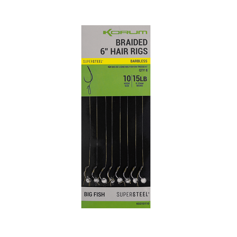KORUM BIGFISH BRAIDED HAIR RIGS 12-ES 15LB