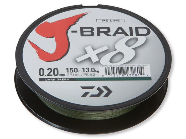 DAIWA J-BRAID X8 150M 0,06MM GREEN