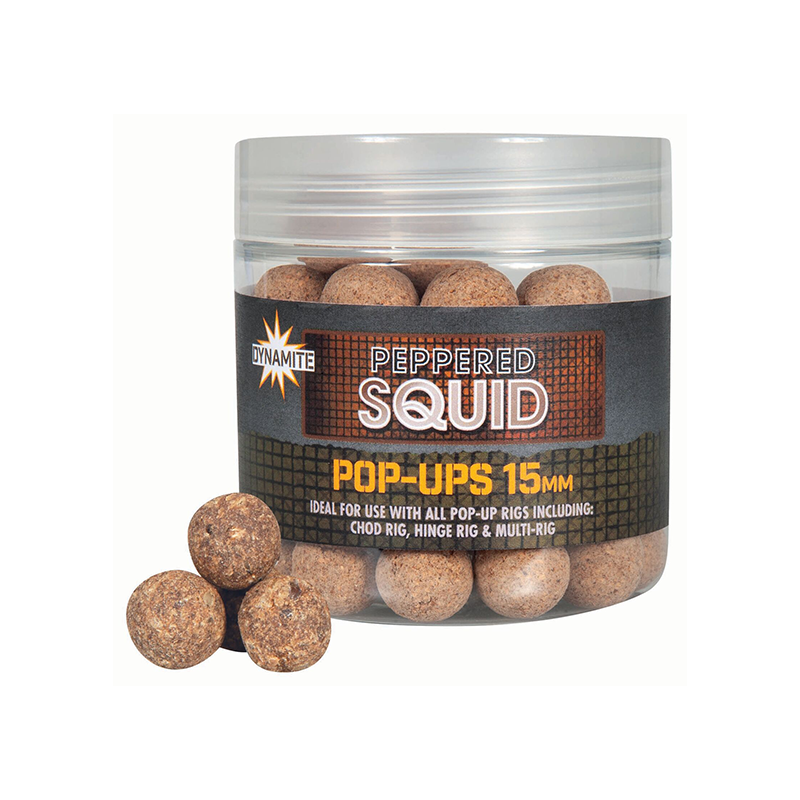 DYNAMITE BAITS PEPPERED SQUID POP-UPS 15MM 