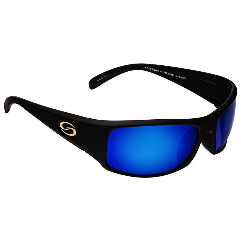 STRIKE KING S11 OPTICS OKEECHOBEE MATTE BLACK FRAME MULTI LAYER BLUE MIRROR 