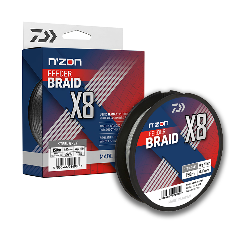 DAIWA N'ZON X8 BRAID 0.10MM 150M STEEL GRAY