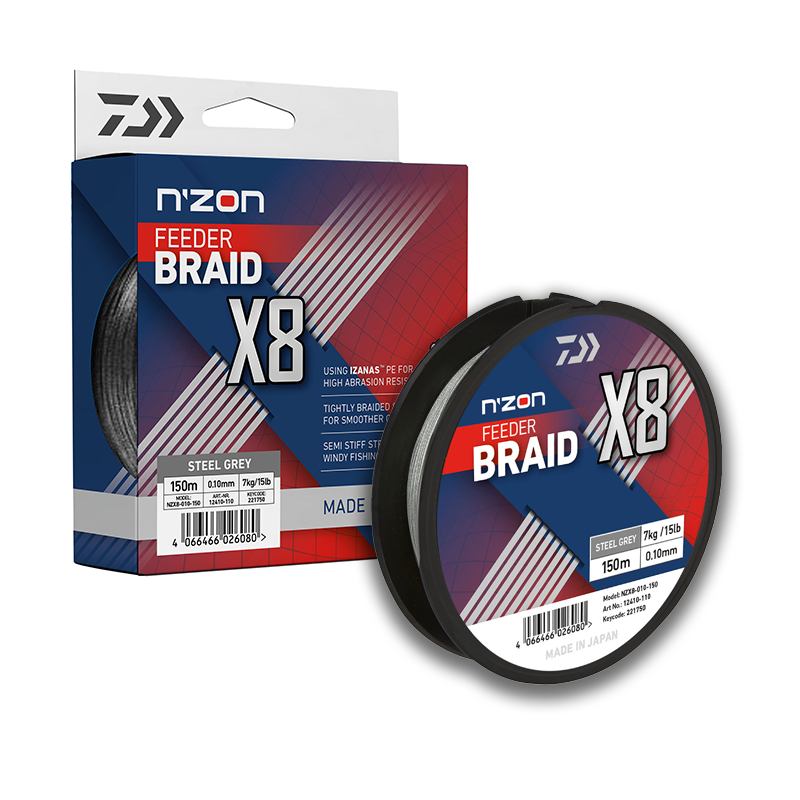 DAIWA N'ZON X8 BRAID 0.12MM 150M STEEL GRAY