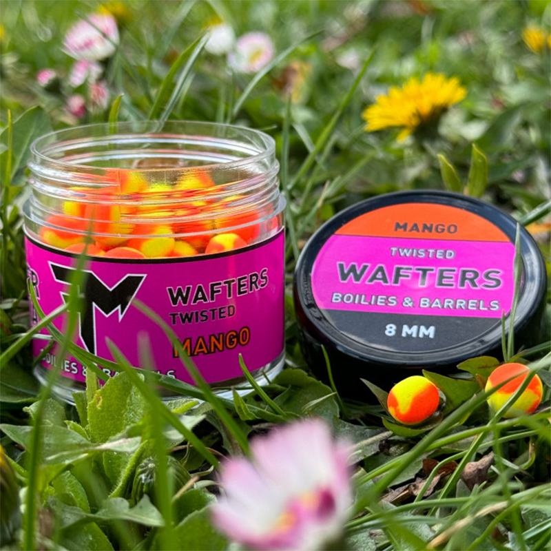 FEEDERMANIA WAFTERS TWISTED BOILIES & BARRELS 8 MM MANGO