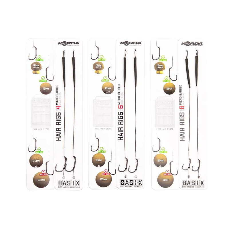 KORDA BASIX HAIR RIGS WIDE GAPE 4 25LB