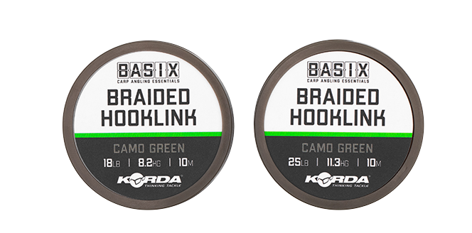 KORDA BASIX BRAIDED HOOKLINK 10M 25LB