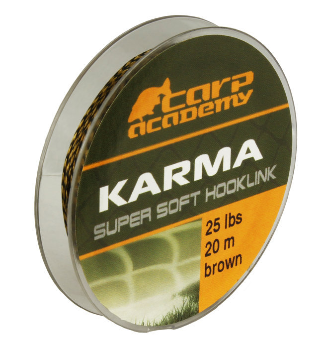 CARP ACADEMY KARMA HOOKLINK 20M 25LB BROWN