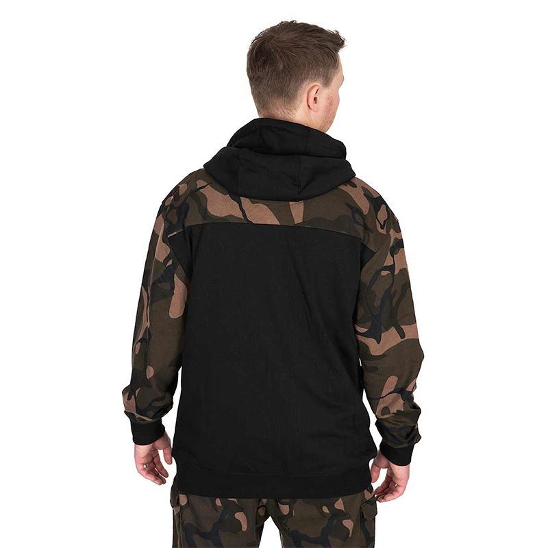 FOX LW BLACK/CAMO SPLIT ZIP HOODY - LARGE