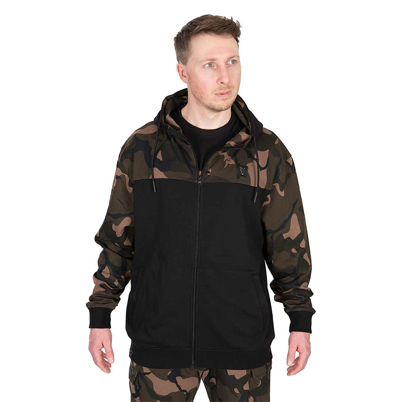 FOX LW BLACK/CAMO SPLIT ZIP HOODY - XL
