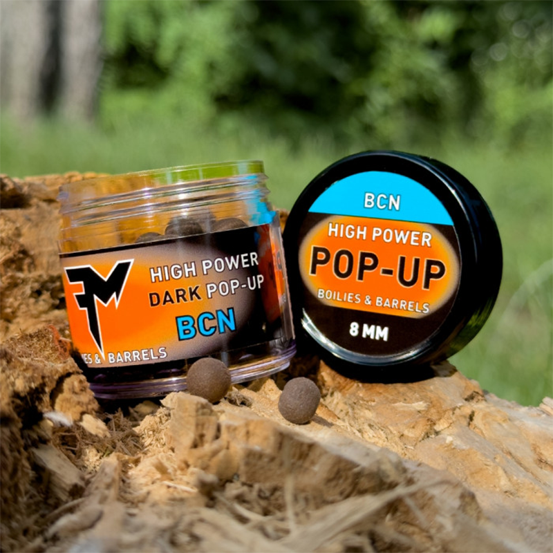 FEEDERMANIA HIGH POWER DARK POP-UP BOILIES & BARRELS 8 MM BCN