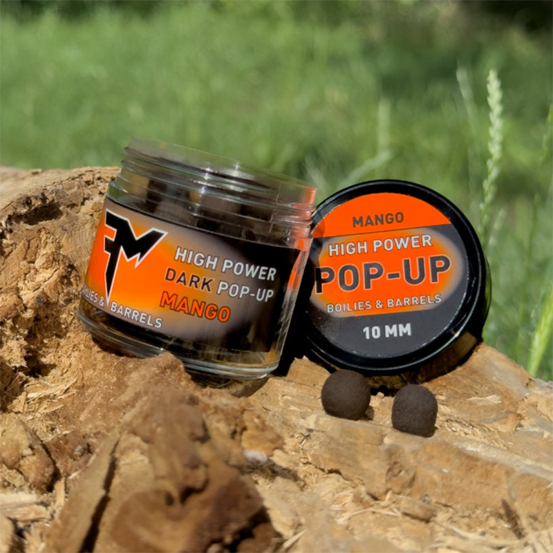 FEEDERMANIA HIGH POWER DARK POP-UP BOILIES & BARRELS 10 MM MANGÓ