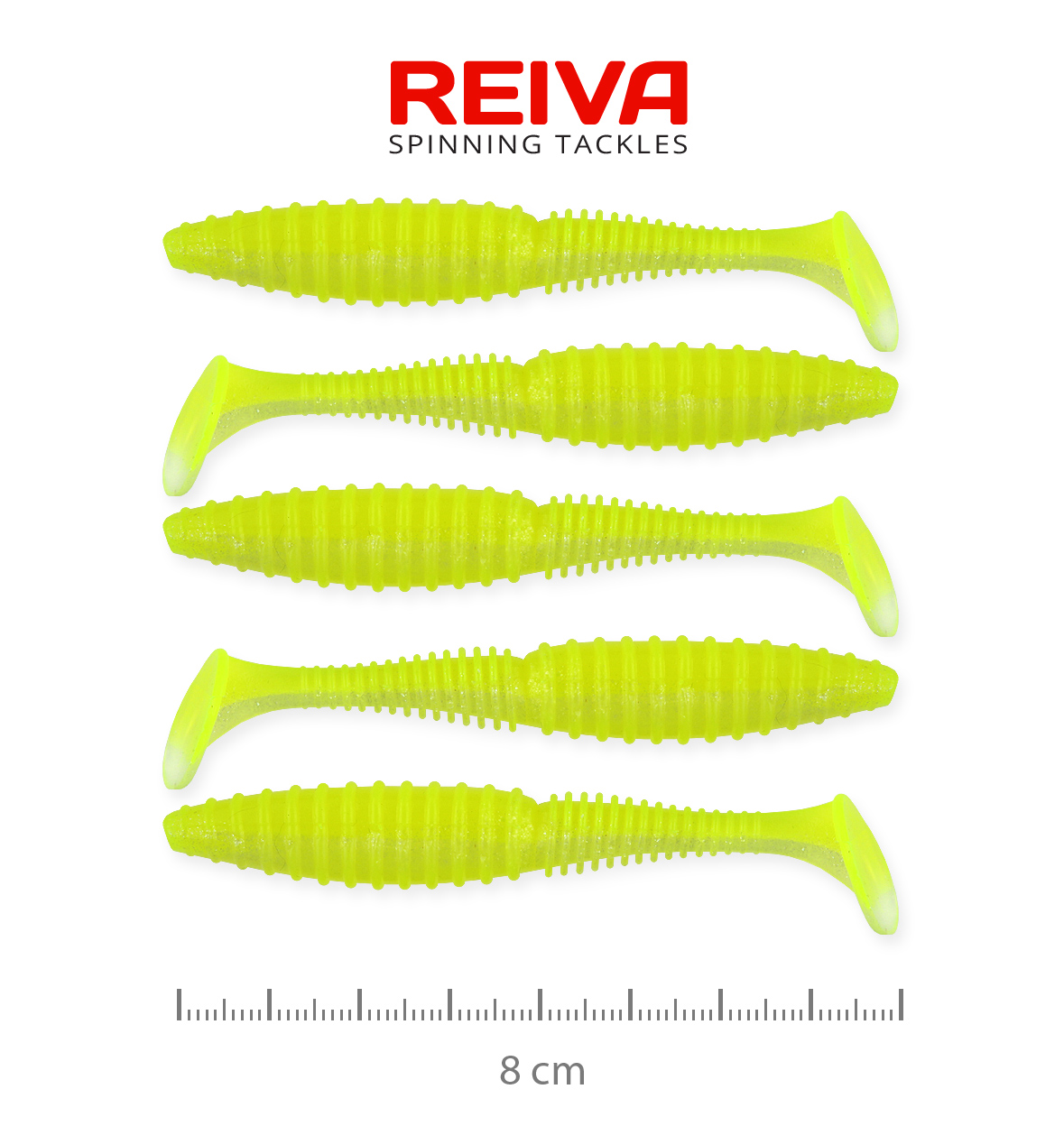 REIVA ZANDER POWER SHAD 8CM 5DB/CS.CITROMSÁRGA