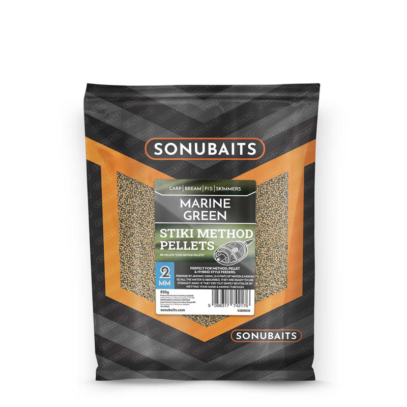 SONUBAITS MARINE GREEN STIKI METHOD PELLETS 2MM