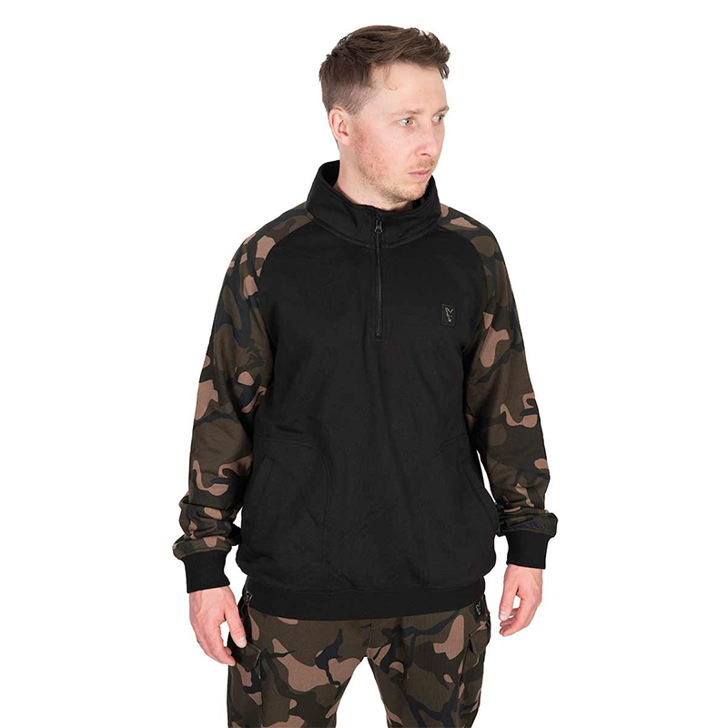 FOX LW BLACK/CAMO QTR ZIP PULLOVER - L FOX LW BLACK/CAMO QTR ZIP PULLOVER - L