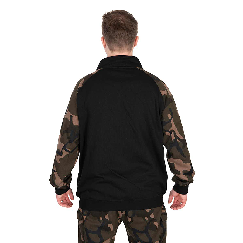 FOX LW BLACK/CAMO QTR ZIP PULLOVER - L