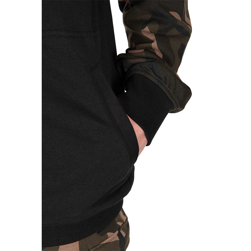 FOX LW BLACK/CAMO QTR ZIP PULLOVER - L