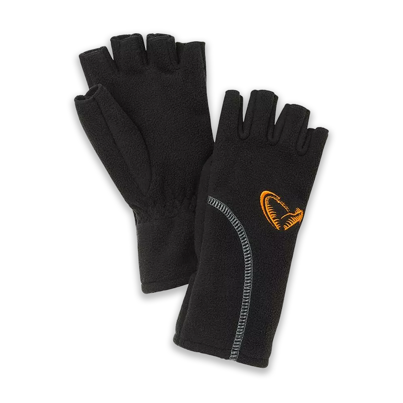 SAVAGE GEAR WIND PRO HALF FINGER GLOVES BLACK - M