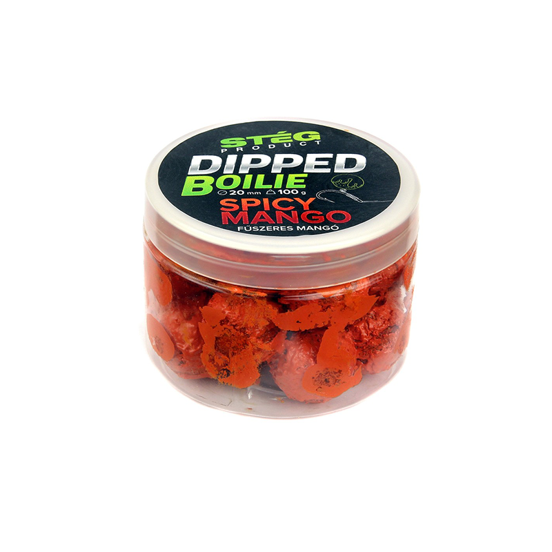STÉG DIPPED BOILIE 100GR 20MM FŰSZERES MANGÓ