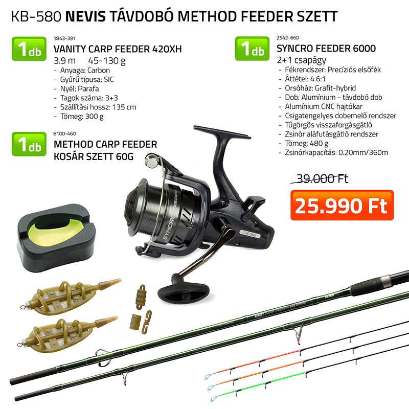 NEVIS TÁVDOBÓ METHOD FEEDER SZETT (KB-580)