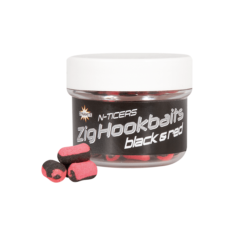 xDYNAMITE BAITS N-TICERS ZIG HOOKBAITS BLACK & RED
