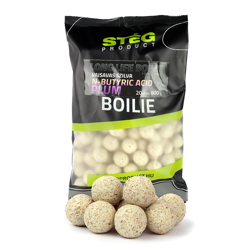 STÉG LONG LIFE BOILIES 800G 20MM N-BUTYRIC ACID-PLUM