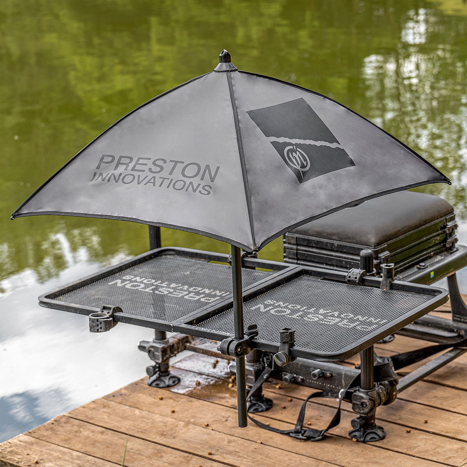 PRESTON OFFBOX GREY BAIT BROLLY